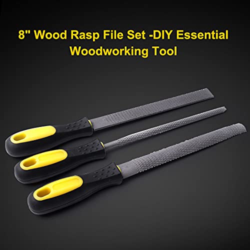 Atoplee 3Pcs Metal File Set,Round, Half-Round, Flat File Rasp,Wood File Set, Wood Rasp For Woodworking, Metal, Leather And Plastic #TOP4