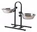 Adjustable U-Style Raised Double Wrought Iron Stainless Steel Dog Pet Diner Food Bowls