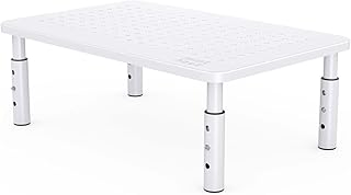 Minthouz Monitor Stand Riser, 3 Height Adjustable Computer Monitor Stand,Ergonomic Monitor Riser with Anti-slip Rubber,Metal Desktop Stand Heavy Duty Up to 20 kg for Laptop Computer iMac Printer-White