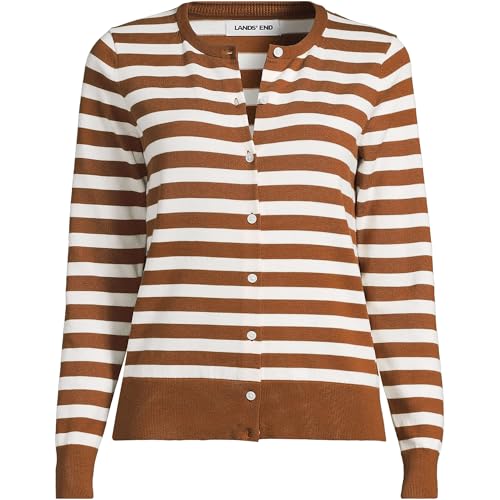 Image of Lands' End Women's Fine Gauge Cotton Cardigan Sweater