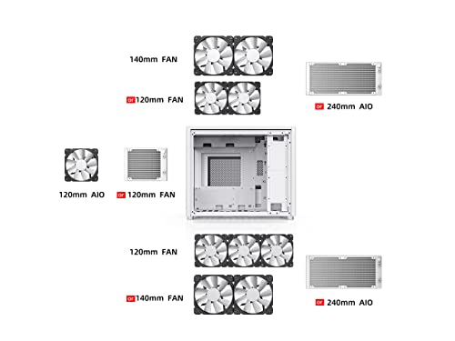 Jonsbo D30 White Mini Micro Atx Tower Computer Case, Aluminum/Steel/Tempered Glass-1 Side, Simple High Compatibility Matx Case, Support 240 Water & 168Mm Air Cooling, 355Mm Gpu,Interchangeable Side #TOP6