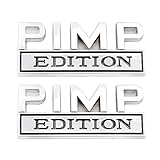 CARRUN 2 Pcs Pimp Edition Emblem Car Side Rear Front Hood Trunk Door Bumper Metal Badge 3D Decal Sti