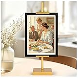 dakewang 1pcs Adjustable Tabletop Easel Stand for Picture Frames, Picture Easels for Display, Gold Easel, Picture Frame Stand, Adjustable Art Easel.(18inch,Gold)
