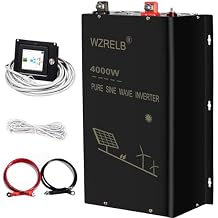 WZRELB 4000W 36V Pure Sine Wave Inverter,36 Volt DC to AC 120V 240V Split Phase Power Inverter,8KW Surge,5 AC Outlets,AC Hardwire Terminal,16.6ft LCD Remote Panel