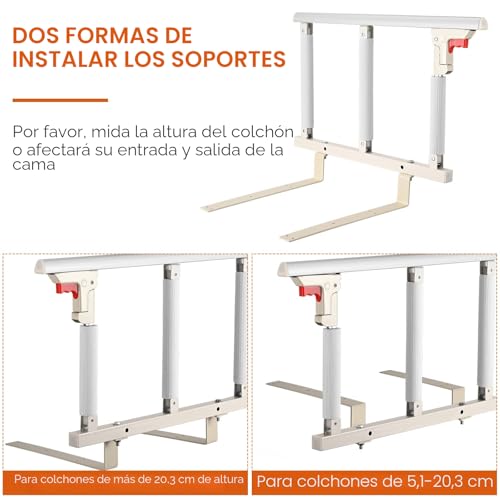 Evitar caídas de la cama con barrera plegable de 70 cm para ancianos y postoperatorios 3