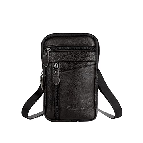 DZAY Sac à bandoulière Crossbody Messager pour Homme,Petit Sacoche Bandoulière Affaires Multi-Poches,Sacs Messenger Sacs à bandoulière 8*5*0.4in,Petit Sacoche Homme,étanche et sûr (Le Noir) Cover