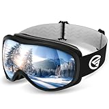 スキーゴーグル スノボ ゴーグル 【2026アップグレード・イタリア製レンズ・UV400保護】 スノーボード ゴーグル 眼鏡対応 曇り止め OTG広視野 球面レンズ ダブルレンズ 曇り止めレンズ 100%UVカット 紫外線防止 三層スポンジ 大視界 ski goggles ヘルメット対応 滑り止めベルト 通気/軽量/防風/防雪/耐衝撃/曇り/全天候対応 収納袋付き (ブラック)