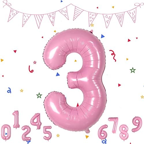 Rose Gold 1 Balloons, Rose Gold Number 1 Balloon, 1 Birthday Balloons Helium Mylar Digital Balloon 40 Inch Foil Balloon Number 0-9 for Birthday Party Baby Shower Anniversary New Year's Eve Decorations