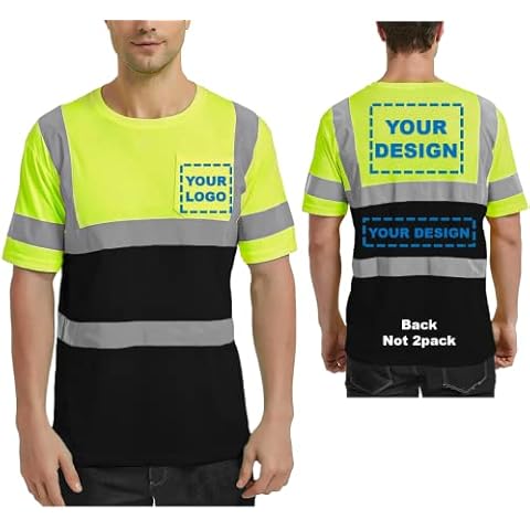 BeautyWill Custom Logo Hi Vis Safety Shirt Class2 High Visibility Reflective Shirt with Pocket Short Sleeve Yellow Work Shirt Cover