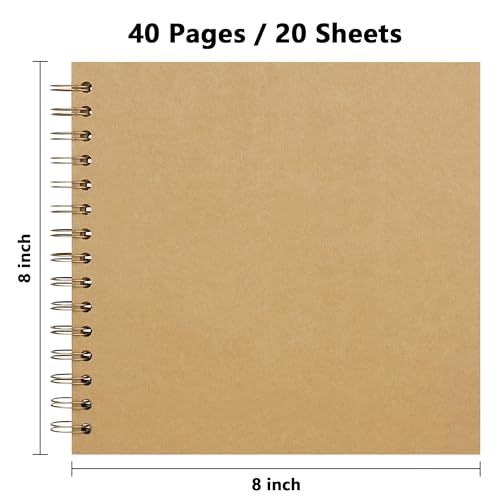 Hiwhy JTB-GUS Scrapbook 8X8 Inch Diy Scrapbook Album Hardcover Kraft Paper Scrap Book Photo Albums 20 Sheets Memory Book thumb #1