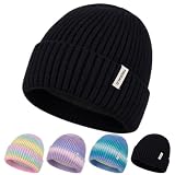 Trodalo Kids Knit Beanie for Girls Boys Winter Fleece Lined Cuff Hat | Soft Cozy Yarns, Thick & Warm, Skin Friendly, High Stretch, Slouchy Cuffed Cap, Colorful Hat, for School, Daily Wear, Gifts
