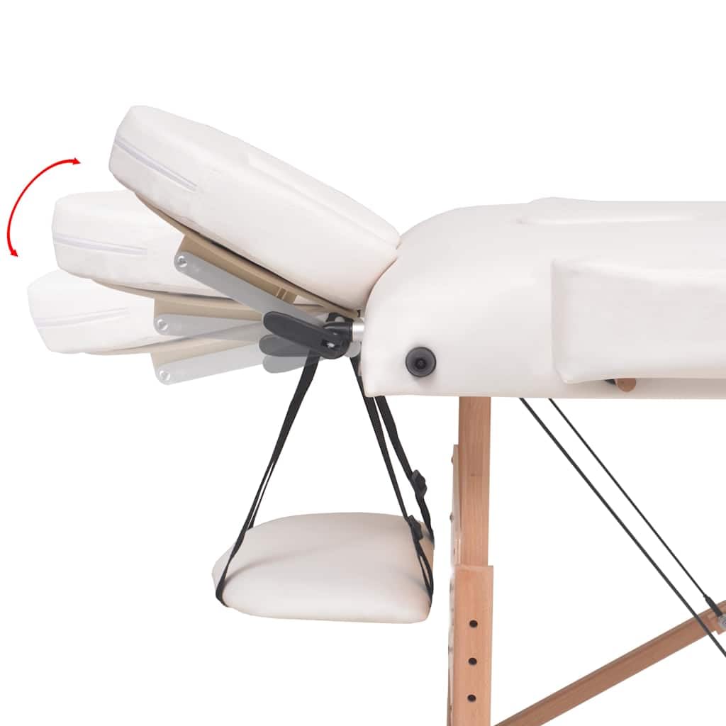 vidaXL Camilla de Masaje Plegable 3 Zonas 10 cm Grosor Blanca