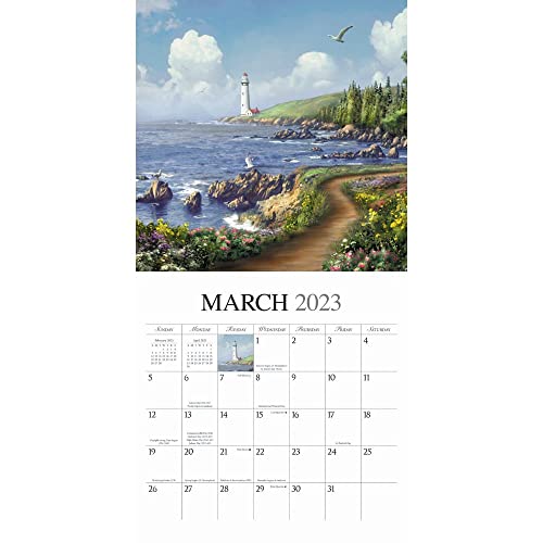 Lighthouses Calendar 2023 -- Deluxe 2023 Lighthouse Paintings Wall Calendar Bundle With Over 100 Calendar Stickers (Artist Alan Giana Gifts) #TOP2