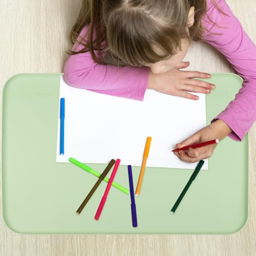 acDesign 2Pcs Silicone Painting Mat with Raised Edge 24" x 16" Waterproof Non-Slip Silicone Craft Mat for Painting, Clay，Jewelry-Making，Green by acDesign - Image 5