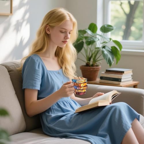 3D Stacked Books Kaffeetasse Bunte Neuheit Buch Liebhaber Geschenk für Lehrer & Literarische Freunde Kreative Keramik Lesetasse mit Buchthema Teetasse