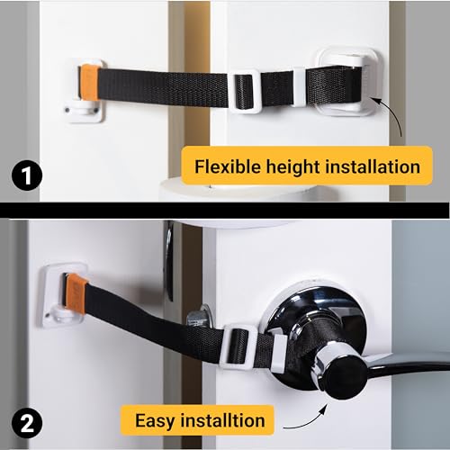 SVD.PET Cat Door Latch & Stopper: A Simpler Pet Gate Solution to Dog Proof Your Home & Keep Dogs and Kids Out of Litter Box & Cat Feeder. No Cut Cat Door Interior Door (Black) - Thumbnail 2
