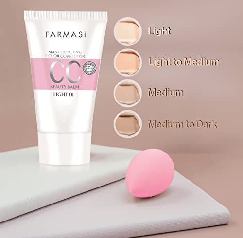 Farmasi Cc Color Control Cream, Natural And Flawless Finish, Enriched Formula With Multimineral & Spf 25+, All-Day Hold, All Skin Types, 1.7 Fl. Oz / 50 Ml (Light) #TOP1