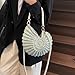 Handwoven Fashion Seashell Bag,Boho Clutch with Pearl Strap,Crochet Beach Bags with Leather Handle & Premium Hardware (Green)