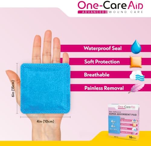 ONE-CARE AID Super Absorbent Dressing Pad 4"x4" Non-Adhesive, 10 Pack — 사진 2