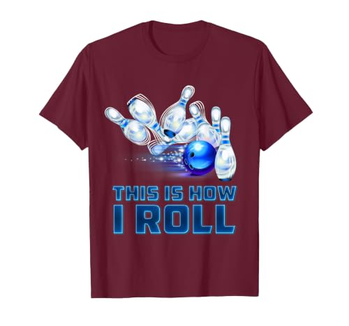 This is How I Roll Bowling T-Shirt, Men, Burgundy, 3X-Large