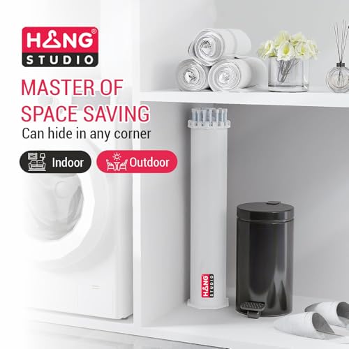 Image of HANG STUDIO Foldable Clothes Dryer Stand Racks for Drying - Multi Way Folding & Rotatable - Lightweight Heavy Duty Aluminium Rails - (White, 3.9 Feet Length, 16 Rods, Large)