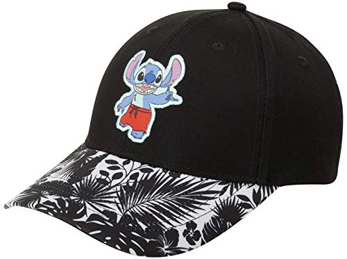 Disney Lilo and Stitch Baseball Cap Snapback Hat for Women Black Leaves One Size
