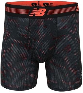New Balance Men's Performance Boxer Briefs with Fly, Breathable Stretch Underwear, Moisture Wicking, Soft Waistband (3 Pack)