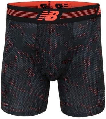 New Balance Men's Performance Boxer Briefs with Fly, Breathable Stretch Underwear, Moisture Wicking, Soft Waistband (3 Pack)