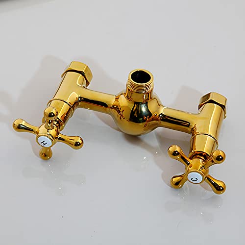 Système de douche pluie or avec mitigeur double commande et douchette