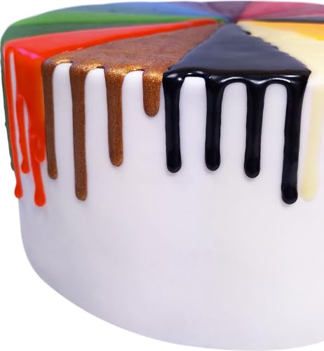 Food Colours Natural Drip GOLD 100 ml Eine erstarrende Glasur, die einen attraktiven Effekt von herabfallenden Tropfen zur Dekoration von Kuchen, Biskuits, Torten und Einzelportionen erzeugt