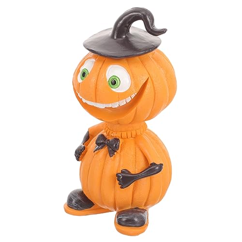 Figurine de Citrouille d'Halloween en Résine Orange Ornement Aménagement