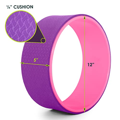 Prosourcefit Yoga Wheel Prop 12” For Improving Yoga Poses & Backbends, Flexibility, Balance, Stretching, Relaxation, Purple/Pink #TOP2