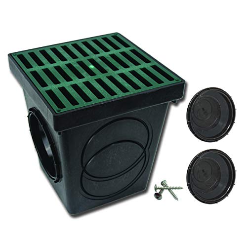 Polylok 9"x9" Square Catch Basin Kit (Green Grate)