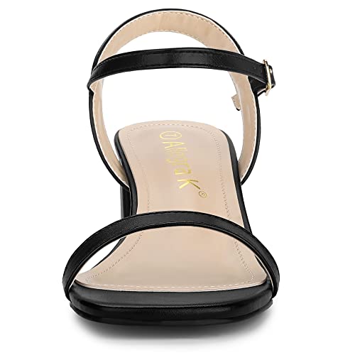 Allegra K Allegra K Women's Slingback Buckle Chunky Heel Beige Heels Two-Tone Sandals 6 M US
