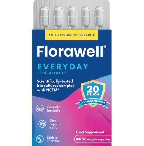 Everyday Live Cultures for Adults - Daily Gut Support - World's Most Highly Researched Strain Lactobacillus Acidophilus NCFM® - 20 Billion CFU - 30 Capsules