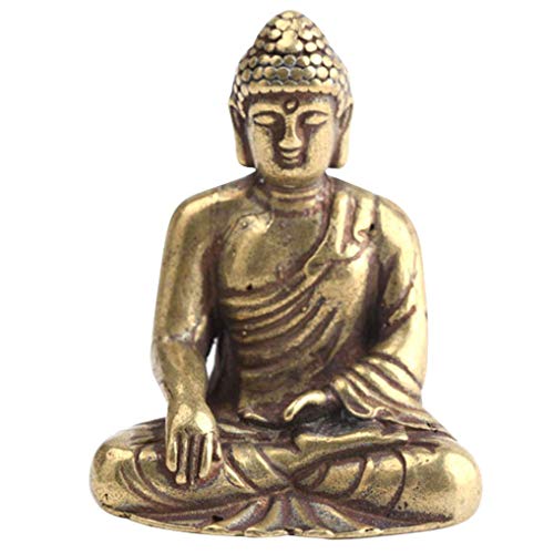Bouddha assis statue laiton vintage mini ornement déco salle de yoga