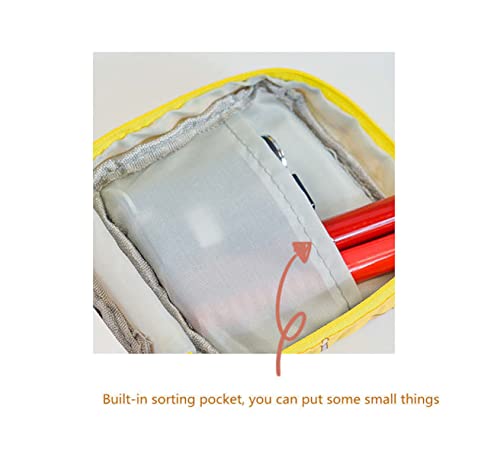 Image of Adorable Pink Peri - Reusable Sanitary Napkin Pads Storage Bag Portable for Women Girls | Made of Nylon + Water Resistance | Zero Waste Period (Lemon)