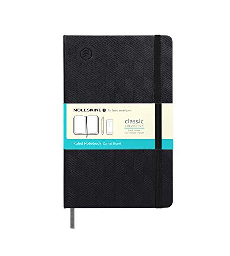 NeoLab N Water Repellent Hardcover Moleskin Notebook for use with Neopen N2 or M1 Smartpen for Writing, Sketching, Journaling - 240 Pages, 5.1 x 8.3 in. (Black)