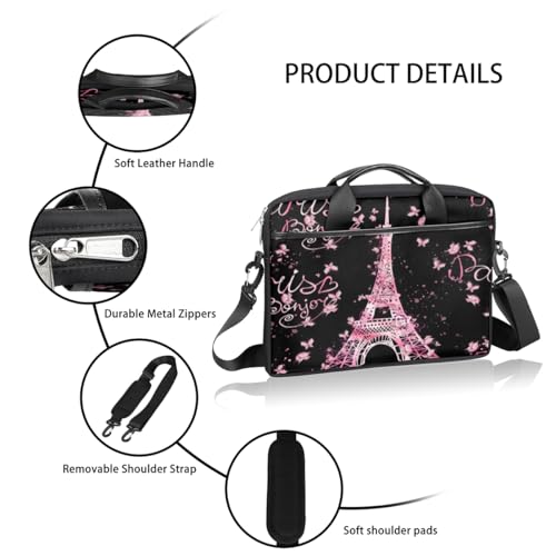 Bolso bandolera para laptop Pink Paris Tower 14-15.6 pulgadas miniatura 6