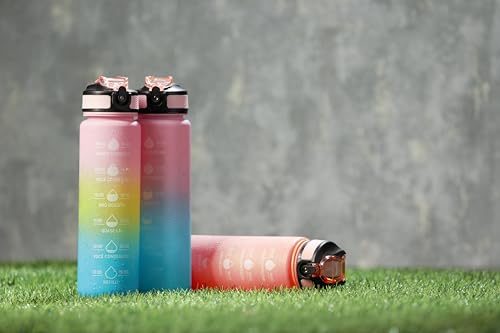 Garrafa Squeeze em Policarbonato Degradê Rosa e Azul 1L - Lyor