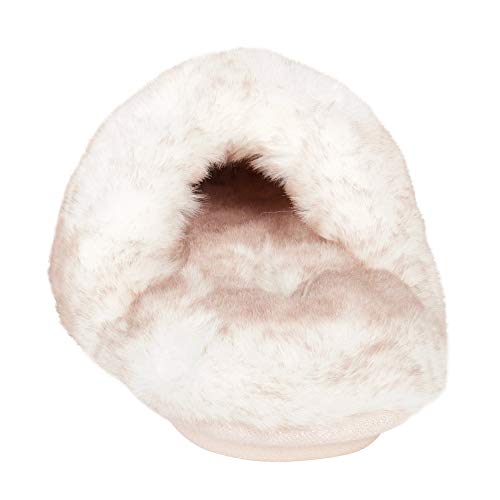 Jessica Simpson Women's Comfy Faux Fur House Slipper Scuff Memory Foam Slip On Anti-Skid Sole, Pink, Large #TOP7