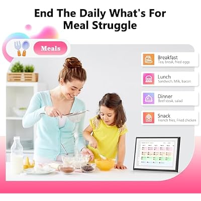 BIGASUO 10.0 Digital Calendar Desktop Touch Screen, Electronic Organizer Planner, Smart Touchscreen Interactive Tablet Display for Monthly, Weekly & Daily Agenda, Family Schedules