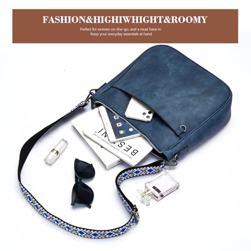 Image of 2PCS /Set Crossbody Bags for Women,Vegan Leather Hobo Purse Wallet For Women Set,Shoulder Bags With 2 Adjustable Strap