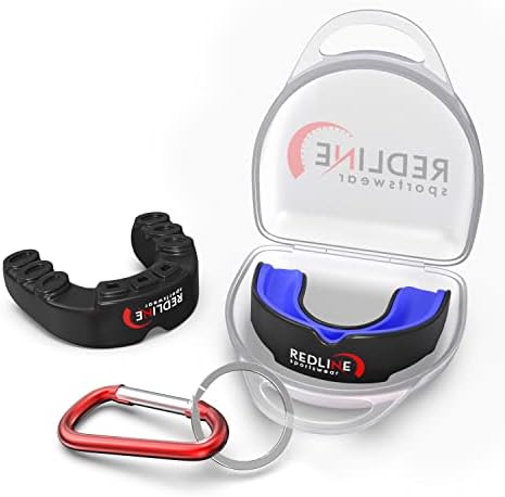 Redline Sportswear Pro Custom Molded Mouth Guard with case, Professional Best Protection BPA Free Sports Mouthguard for Braces Football, Hockey | Mouthpiece for Kids, Youth and Adult Boxing