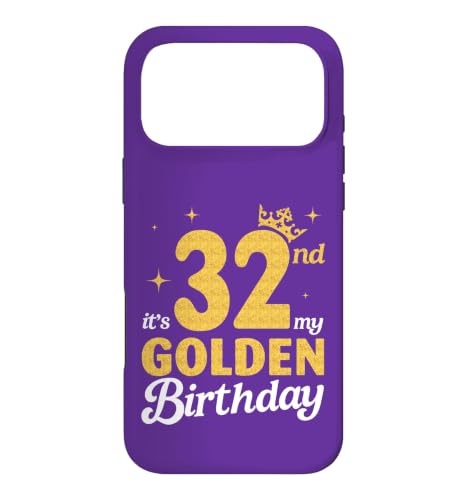 It's My 32nd Golden Birthday Happy 32�΂���j�̎q�A���̎q�� �X�}�z�P�[�X iPhone 17 Pro Max �p