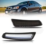 OFFKAT Front Fender LED Side Marker Lights for 2008 2009 Pontiac G8 GT GXP, Smoked Lens Side Marker Lamps, [Ultra-Bright] 2 Light Beads 45 SMD Chips White LED Turn Signal Marker Lights, 2 PCS