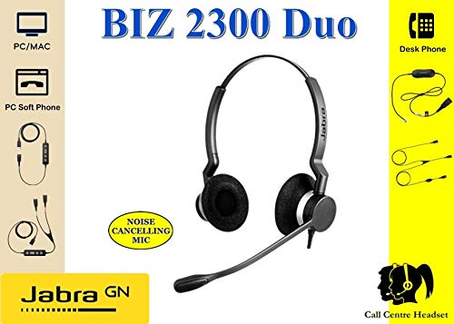 Jabra 2399-829-119 Biz 2300 Usb Uc Duo, Wired Headset, On-Ear, Black #TOP6