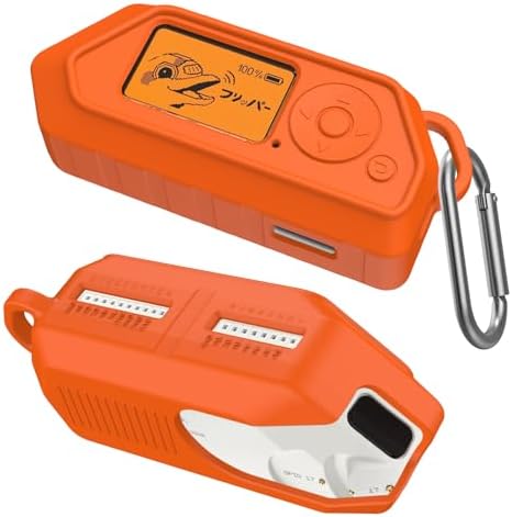 PUCGUE Silicone Case for Flipper Zero, Soft Protective Cover With Carabiner, Anti-Scratch (Orange)