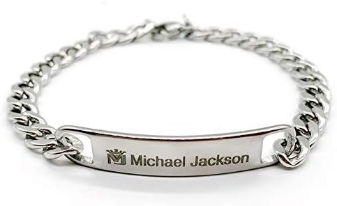 UniqueNO1 MJ Bracelet Memorial Style Titanium Steel Bracelet -Silver