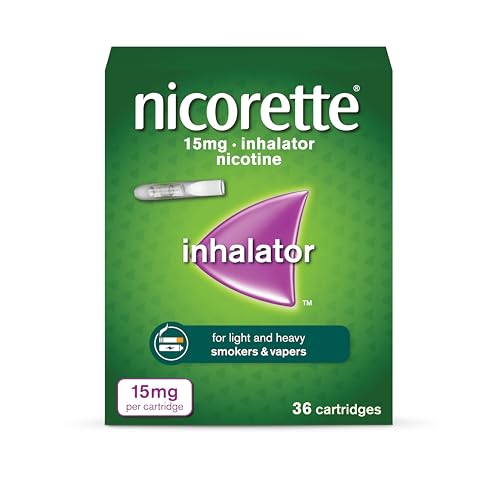 Nicorette 15mg Inhalator (36 Cartridges), Discreet & Convenient Nicotine Inhaler for Quitting Smoking, Smoking Cessation Aid with Replaceable Cartridges